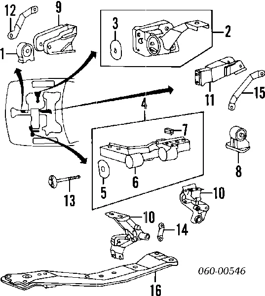 Coxim (suporte) dianteiro de motor AWSHY1054 Tenacity