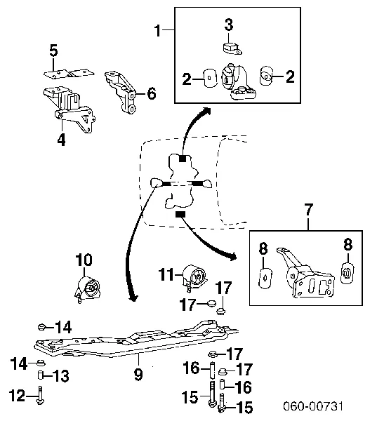 Coxim (suporte) traseiro de motor Hyundai Coupe I