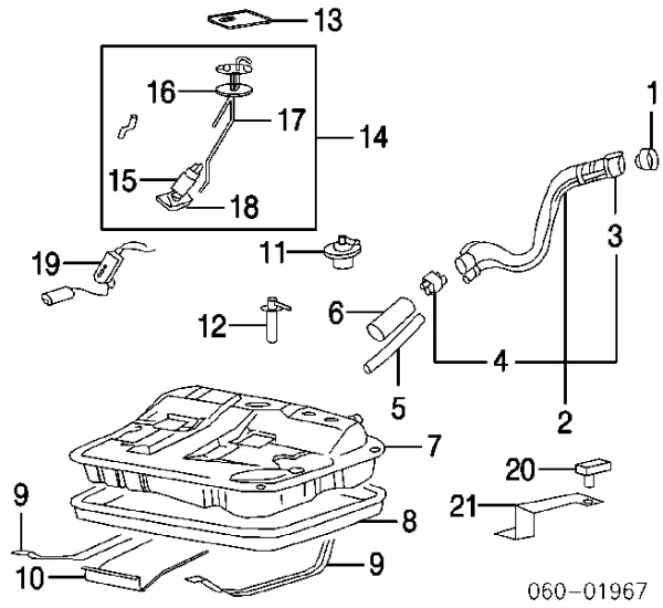 Sensor do nível de combustível no tanque Hyundai Sonata IV