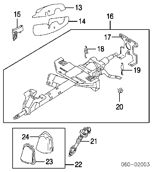 Coluna da direção Hyundai Santa Fe I