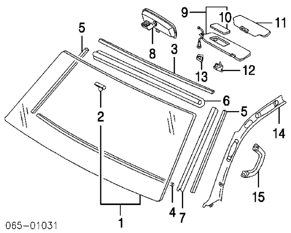Vedação de pára-brisas superior 5611828030 Toyota