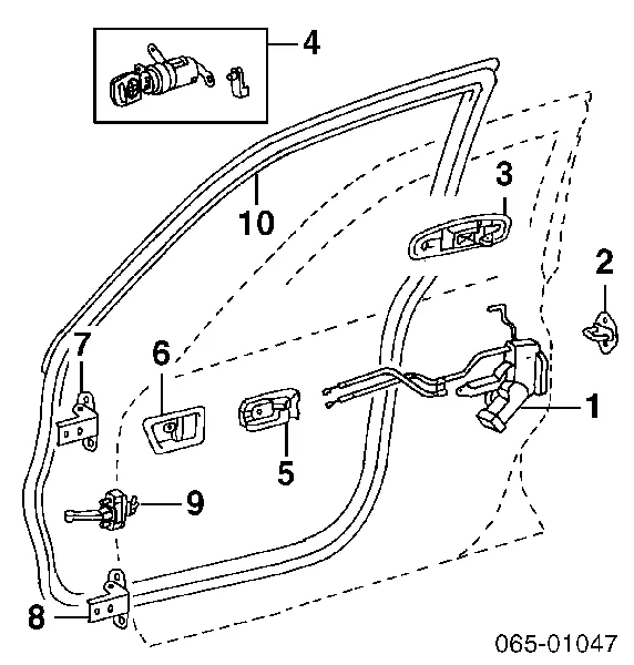 Compactador da porta dianteira direita (na porta) 6786160101 Toyota