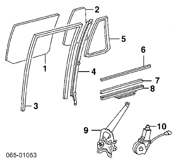 Vidro de janelo da porta traseira esquerda 6812460181 Toyota