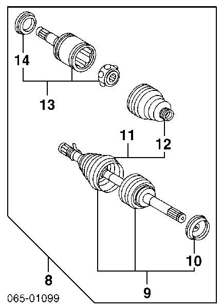 Bota de proteção externa de junta homocinética do semieixo dianteiro T17UZ10UZ RBI