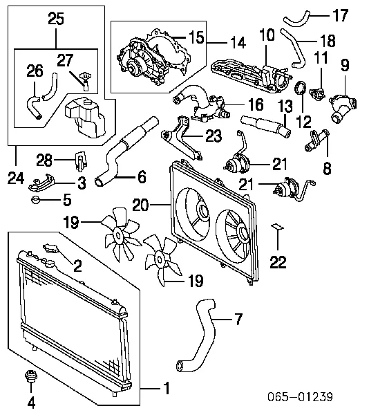 Radiador de esfriamento de motor 1640020200 Toyota