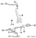 Braço oscilante inferior esquerdo de suspensão dianteira Lexus LS UCF30