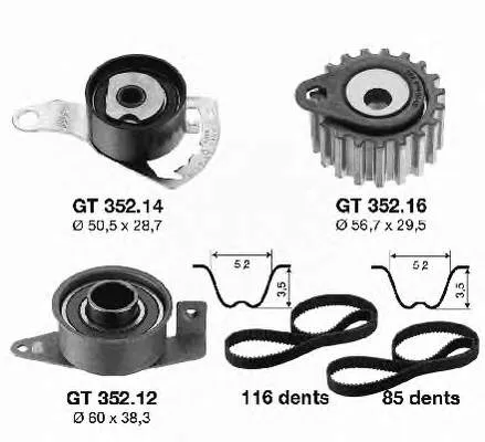 Correia do mecanismo de distribuição de gás, kit 530010410 LUK