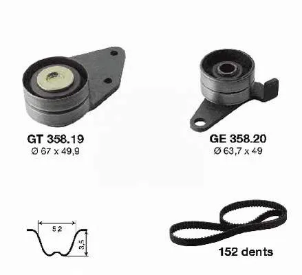 Correia do mecanismo de distribuição de gás, kit 530011710 LUK