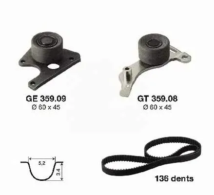 Correia do mecanismo de distribuição de gás, kit 530009610 LUK
