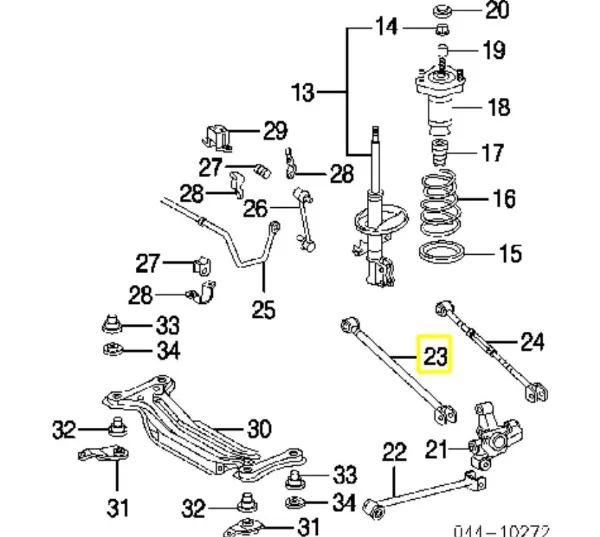 Barra transversal de suspensão traseira 4871048070 Toyota