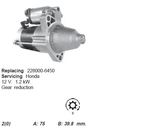 Motor de arranco DSDEC Honda