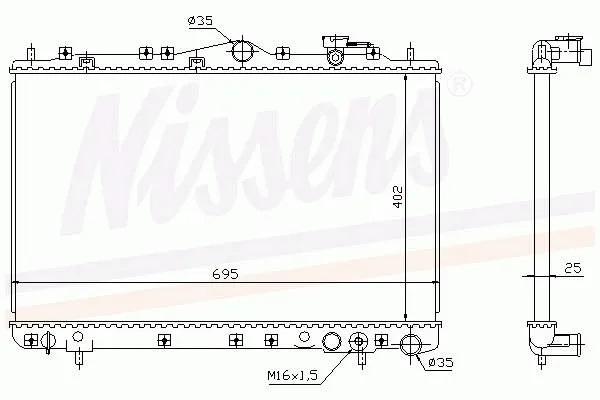 Radiador de esfriamento de motor 67004 Nissens