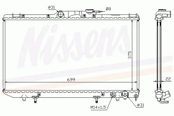 Radiador de esfriamento de motor 64805A Nissens