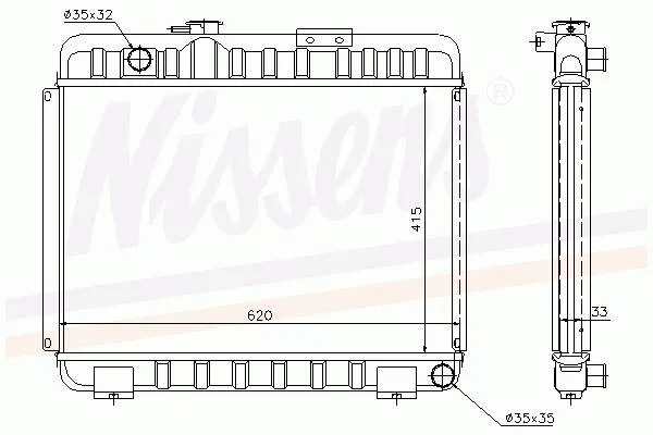 Radiador de esfriamento de motor 62581 Nissens