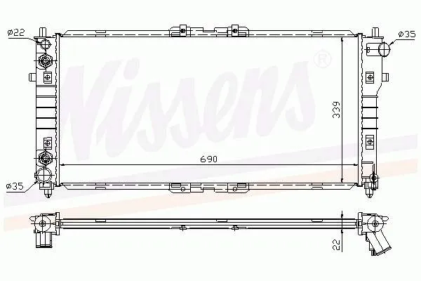 Radiador de esfriamento de motor KL2015200E Mazda