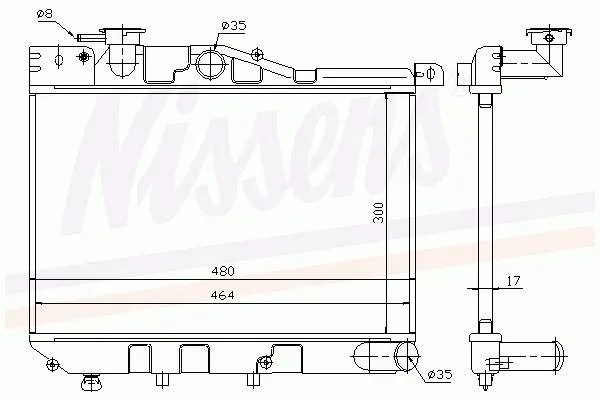 Radiador de esfriamento de motor 62480 Nissens