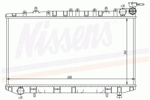 Radiador de esfriamento de motor 62972 Nissens