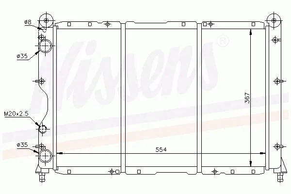 Radiador de esfriamento de motor 60030 Nissens