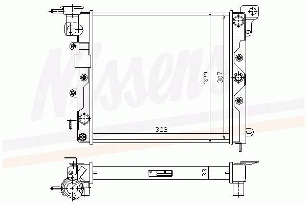 Radiador de esfriamento de motor 61600 Nissens