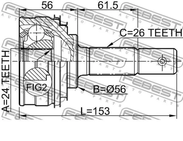 Junta homocinética externa dianteira Toyota Corolla E8