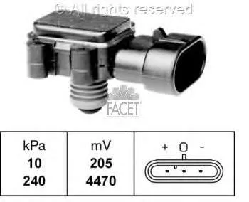 Sensor de pressão no coletor de admissão, MAP 91167213 General Motors