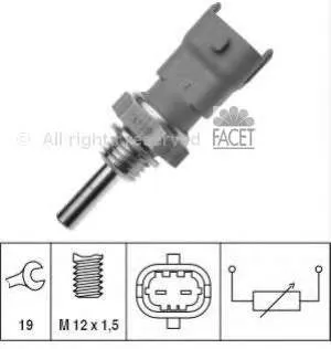 Sensor de temperatura do fluido de esfriamento Opel Zafira A05