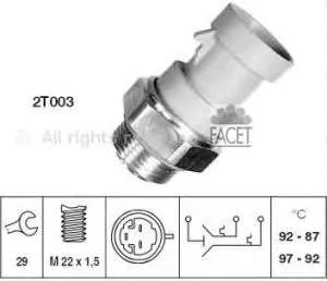 Sensor de temperatura do fluido de esfriamento (de ativação de ventilador do radiador) Fiat Punto 2 188