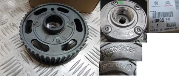 Engrenagem de cadeia de roda dentada da árvore distribuidora de admissão de motor 0805F9 Peugeot/Citroen