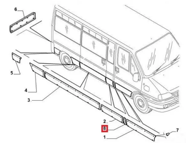 Placa sobreposta (moldura) externa de acesso 735407075 Fiat/Alfa/Lancia