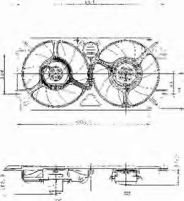 Ventilador elétrico de esfriamento montado (motor + roda de aletas) 698357 VALEO