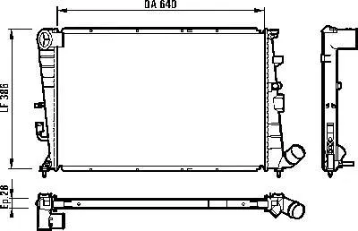 Radiador de esfriamento de motor 1301GX Peugeot/Citroen