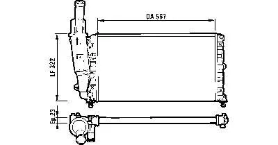 Radiador de esfriamento de motor 731562 VALEO