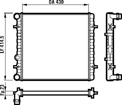Radiador de esfriamento de motor 731607 VALEO