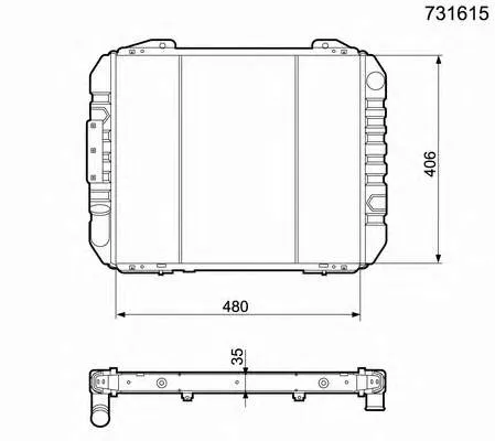Radiador de esfriamento de motor 731615 VALEO