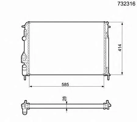 Radiador de esfriamento de motor 600708A5 Polcar