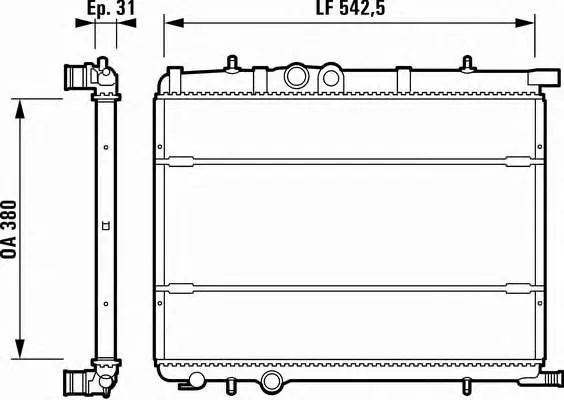 Radiador de esfriamento de motor 732619 VALEO