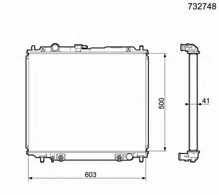 Radiador de esfriamento de motor MB890957 Mitsubishi