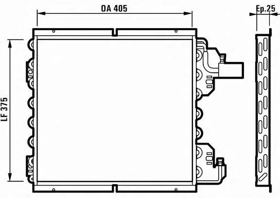 Radiador de aparelho de ar condicionado Renault Clio 1 BC57, 5357
