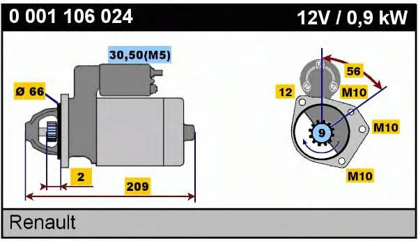 Motor de arranco 0001106024 Bosch