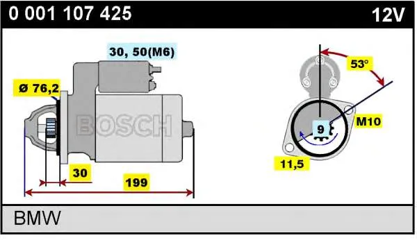 Motor de arranco 0001107425 Bosch