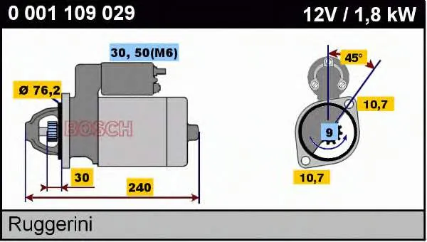 Motor de arranco 0001109029 Bosch