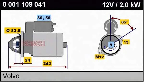 Motor de arranco 0001109041 Bosch