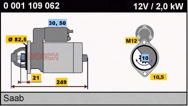 Motor de arranco 0001109062 Bosch