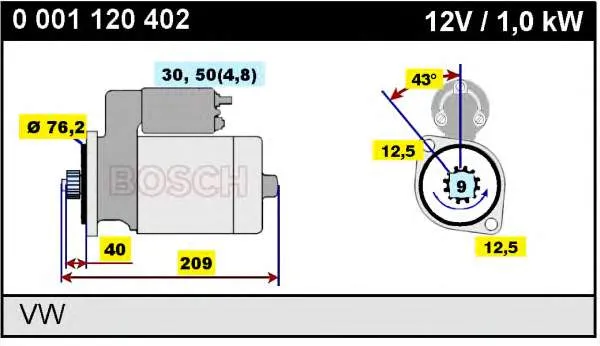 Motor de arranco 0001120402 Bosch