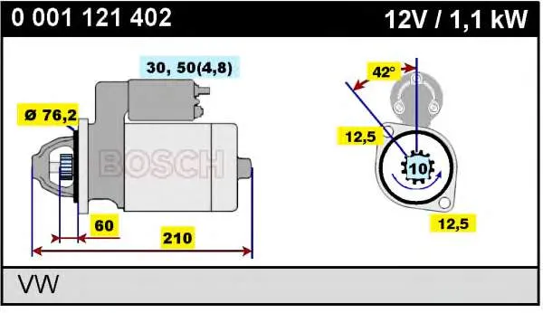 Motor de arranco 0001121403 Bosch