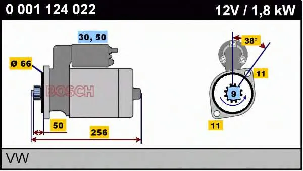 Motor de arranco 0001124022 Bosch
