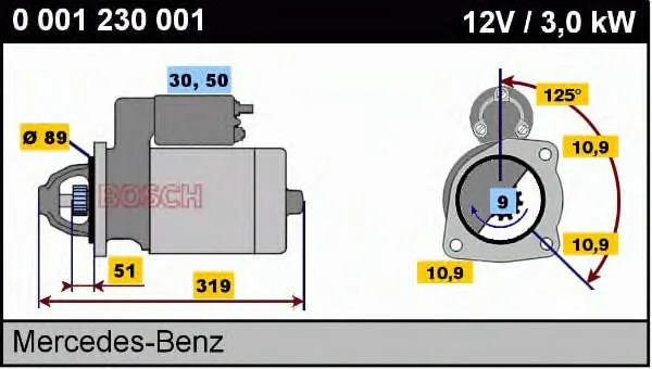 Motor de arranco 0001230001 Bosch