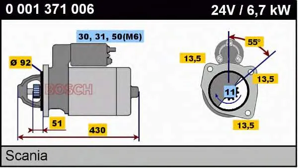 Motor de arranco 1358639 Scania