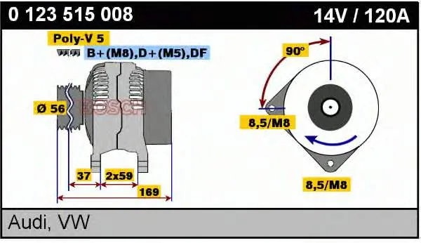 Gerador 0123515008 VAG