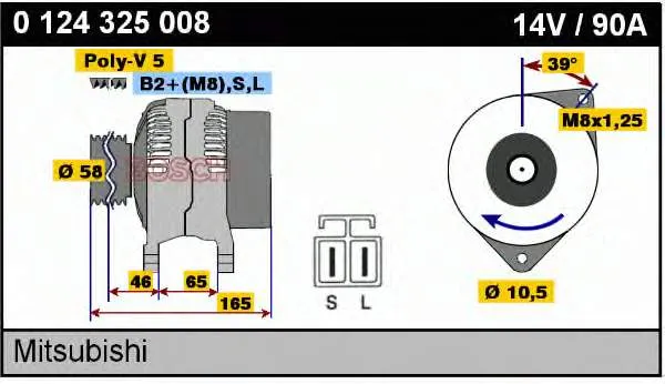 Gerador 0124325008 Bosch